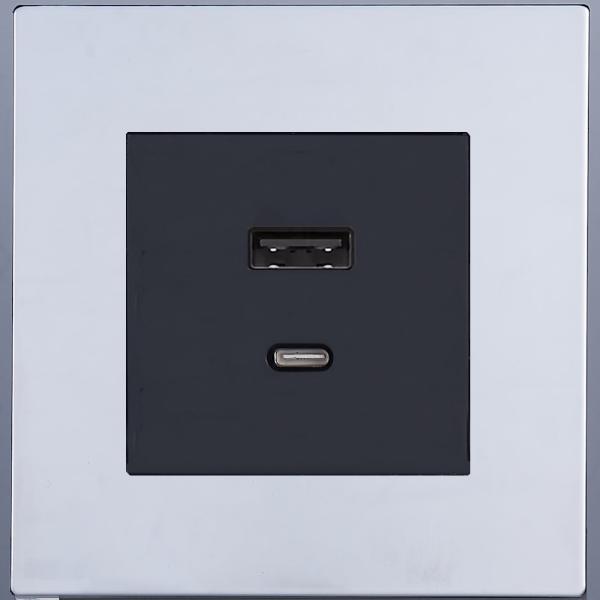 Розетка USB/C внутр. монтажа Toledo (хром)