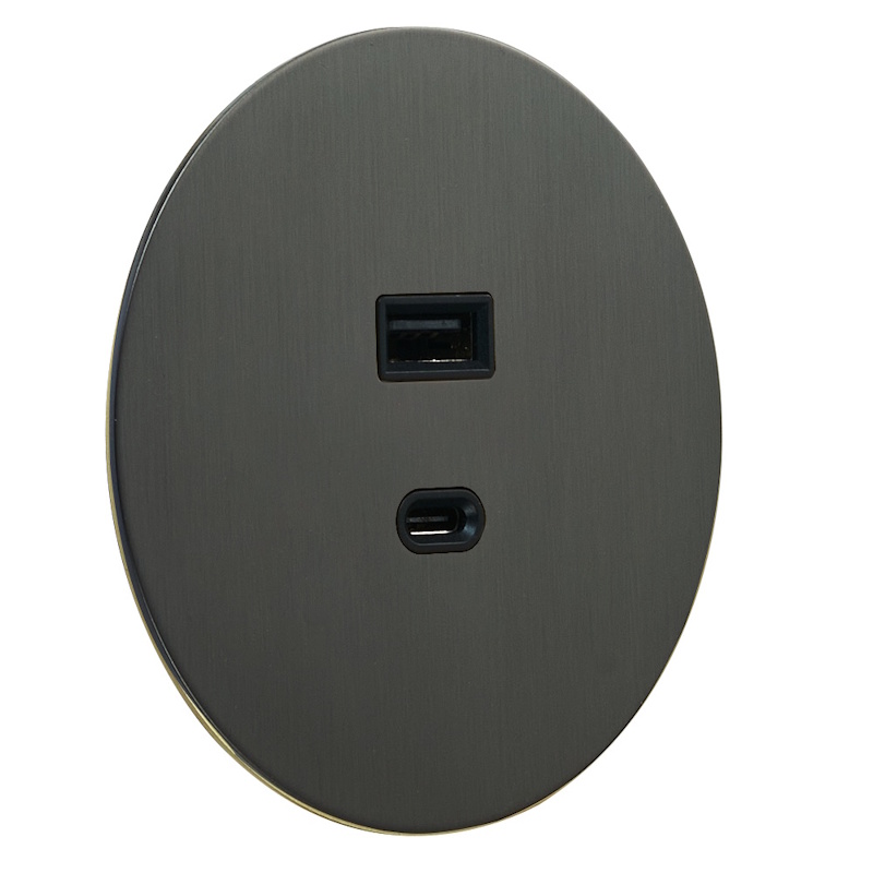 Розетка USB внутр. монтажа АРТ (антрацит)