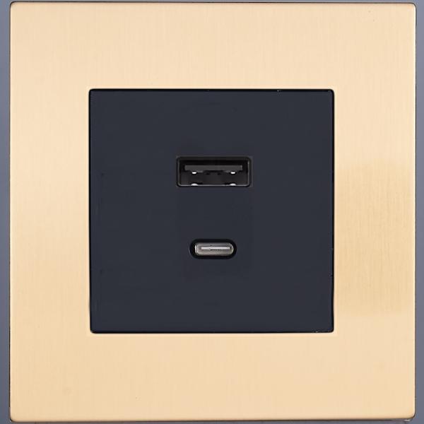 Розетка USB/C внутр. монтажа Asturias (золото)
