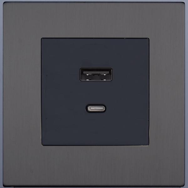 Розетка USB/C внутр. монтажа Asturias (сатин)