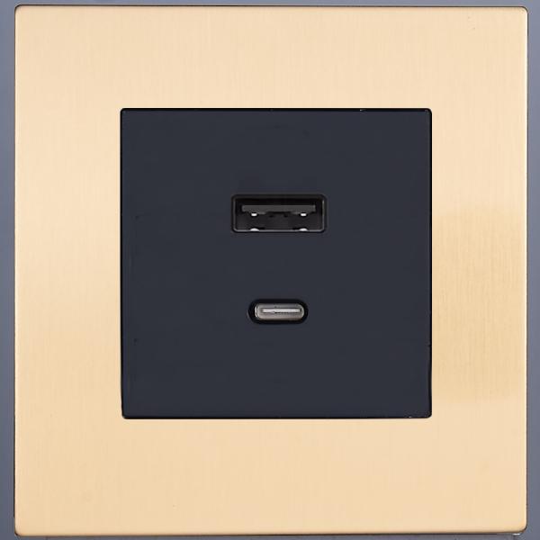 Розетка USB/C внутр. монтажа Catilla (золото)