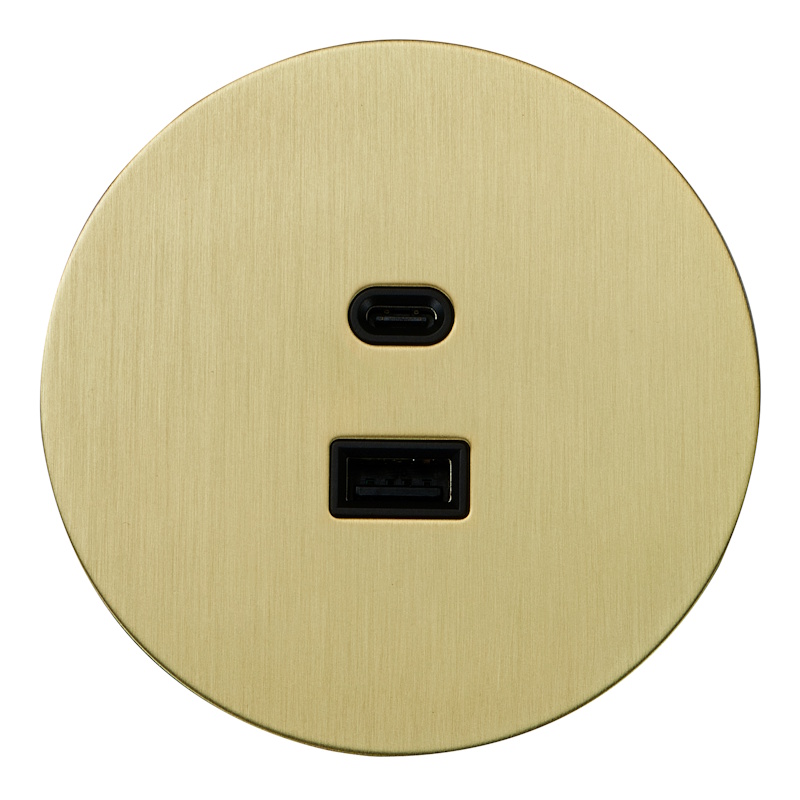 Розетка USB внутр. монтажа АРТ (золото)