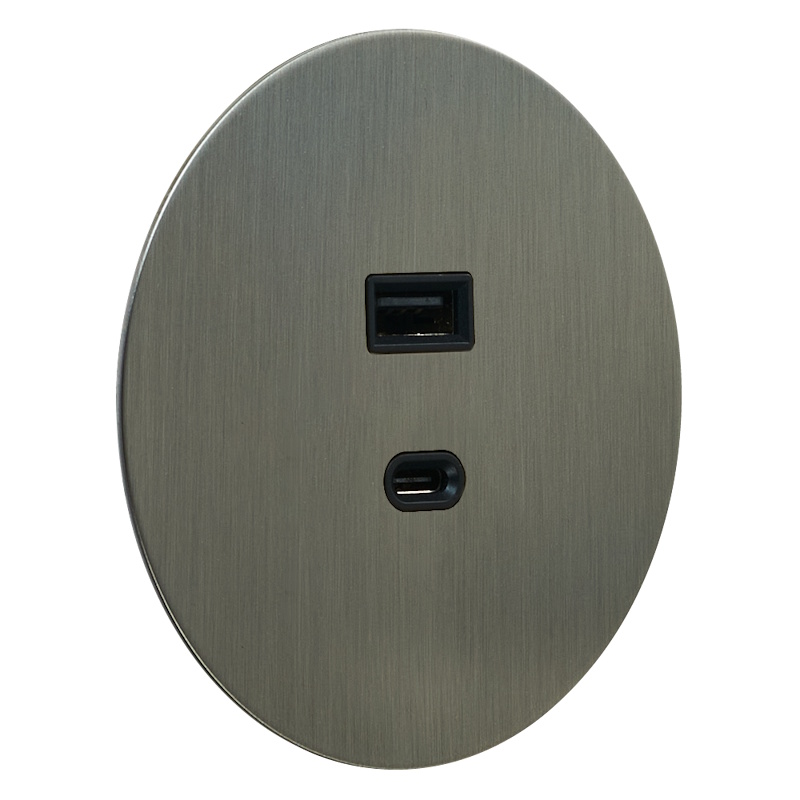 Интернет розетка USB внутр. монтажа АРТ (никель)